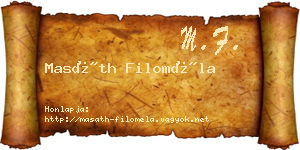 Masáth Filoméla névjegykártya